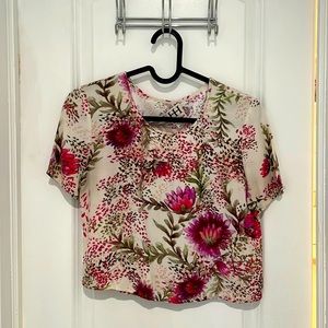 Haute Hippie floral crop top. Super cute! XS.